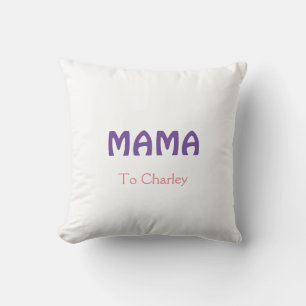 Almofada Mama feliz mães retro roxo adicionar nome texto vi