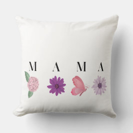 Almofada MAMA Floral Borboleta, Presente do Dia das Mães