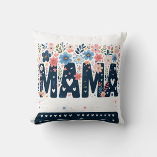 Almofada Mama Floral Heart – Boho Chic Mom Design
