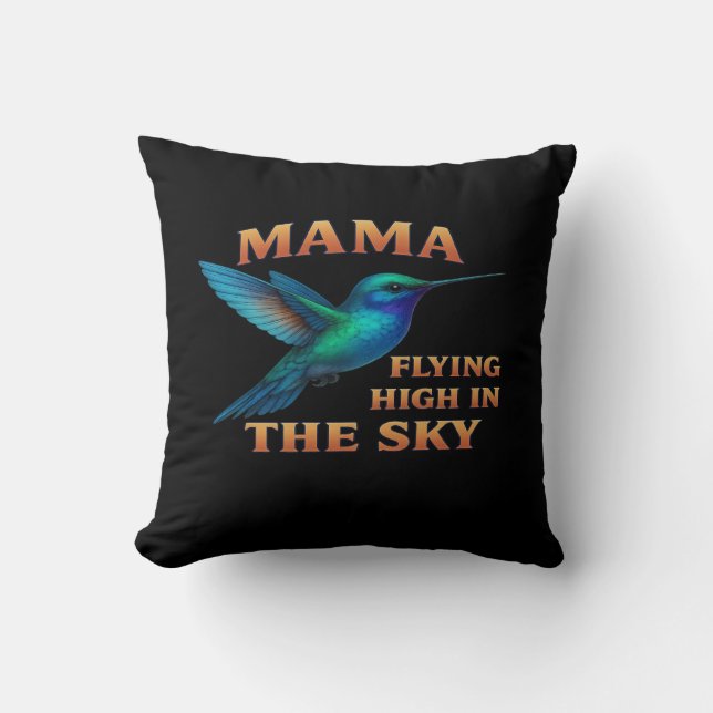Almofada Mama Hummingbird - Alto Voando no Sky Edition (Frente)
