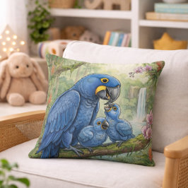 Almofada Mamãe Arara Fofa e Filhotes Animais da Selva 