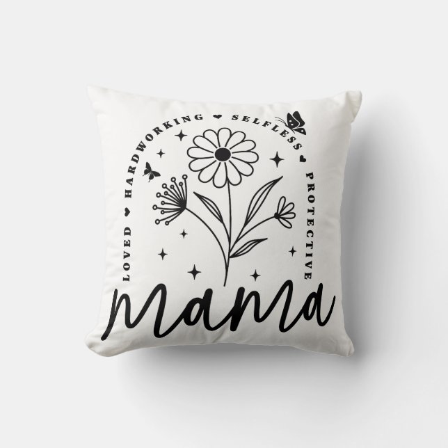 Almofada Mamãe: Atributo, Flores e Borboletas (Frente)