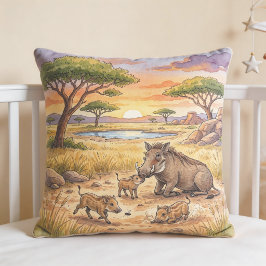 Almofada Mamãe Facão e Leitões Animais de Safari 