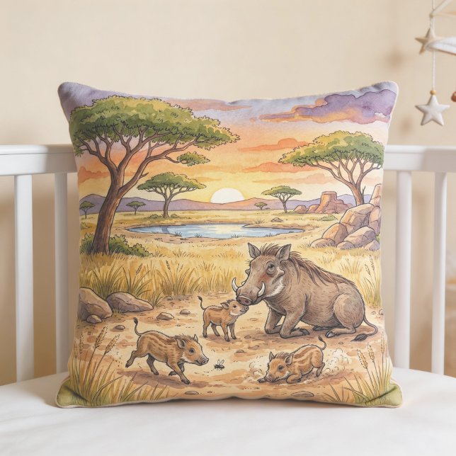 Almofada Mamãe Facão e Leitões Animais de Safari  (Criador carregado)