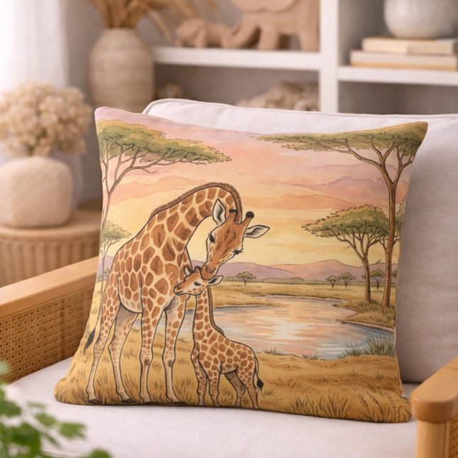 Almofada Mamãe Girafa E Filhote Animais De Safari  (Criador carregado)