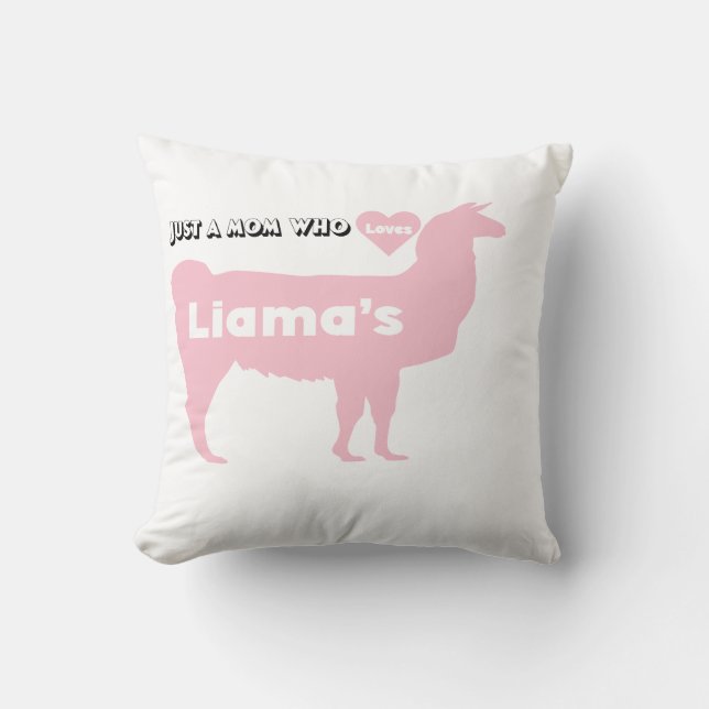 Almofada Mamãe Llama rosa mãe ama liama (Frente)