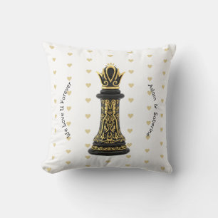 Almofada MAMÃE Rainha da minha vida, Roteiro Dourado Xadrez
