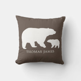 Almofada Mamãe Ursa Marrom Bebê