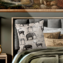 Almofada Mamíferos Pré-Históricos Wooly Mammoth, Megaceros