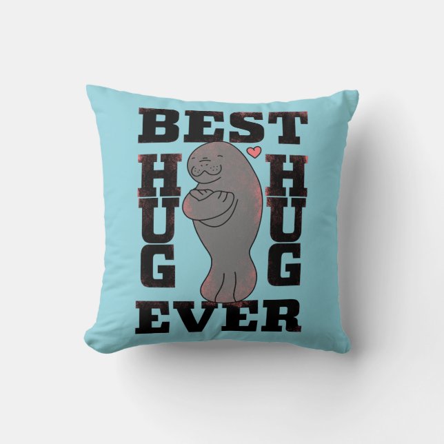 Almofada Manateio - Melhor Hug Nunca - Hug - Design ASL (Frente)