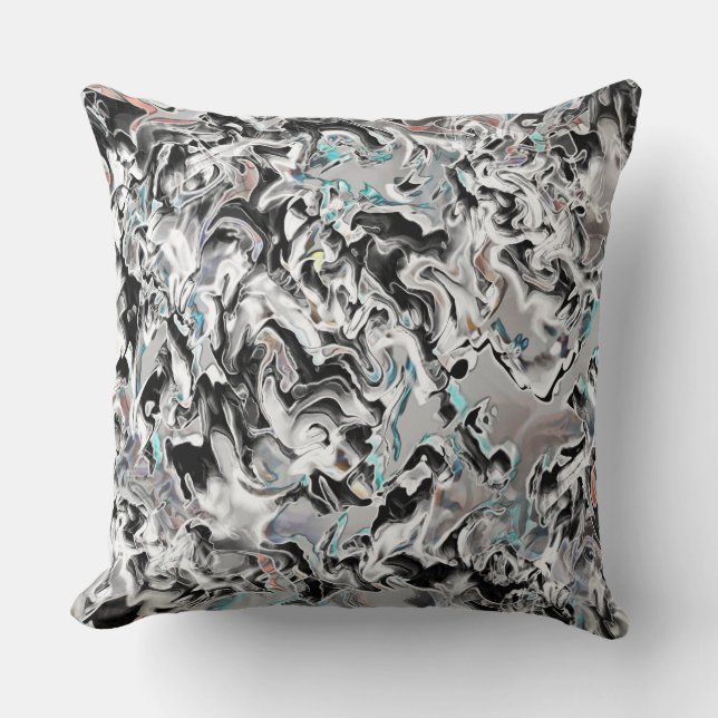 Almofada Manchas crômicas com gradiente ou fumaça, Pretas p (Frente)