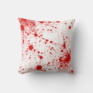 Almofada Manchas de Manchas de Colher de Sangue Vermelho