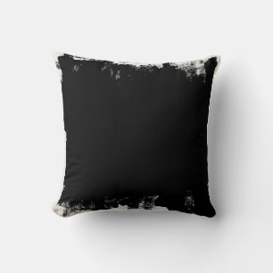 Almofada Manchas De Pintura Abstrata Preto E Branco