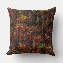 Almofada Manchas maciças e castanho esfolado num verde-ment