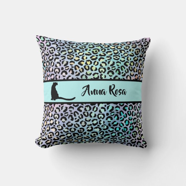 Almofada *~* Manchas negras - Padrões animais do arco-íris- (Frente)