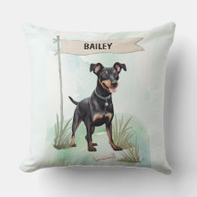 Manchester Terrier Aquarela Cachorro Personalizado