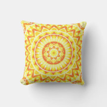 Mandala Amarela Brilho Boho Decoração Ensolarada