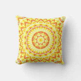 Almofada Mandala Amarela Brilho Boho Decoração Ensolarada
