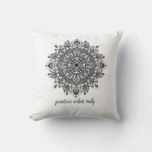 Mandala Black and White Throw