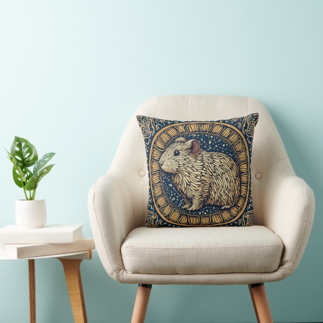 Almofada Mandala Bliss - Guiné Pig Boho Tinyfur (Cadeira)