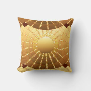 Almofada Mandala com estrelas - inclinação dourado do cet