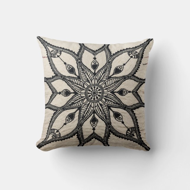 Almofada Mandala Cushion: Elegância Boho-Chic para o seu es (Frente)