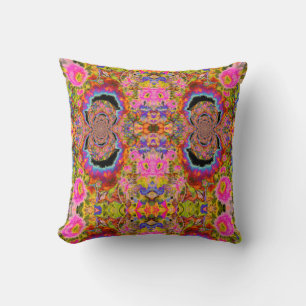 Almofada Mandala de girassol abstrato surreal, diversão div