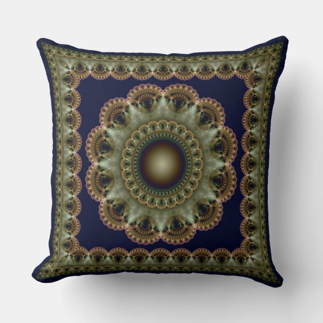 Almofada Mandala de ornamento de dança brilhante (Frente)