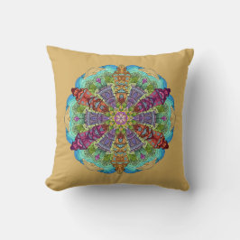 Almofada Mandala Design, VIctorian Homes, Aqua/Tan