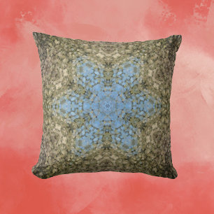 Almofada Mandala digital amarelo e azul