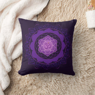 Almofada Mandala do Chakra da Coroa - Sahasrara Com Om