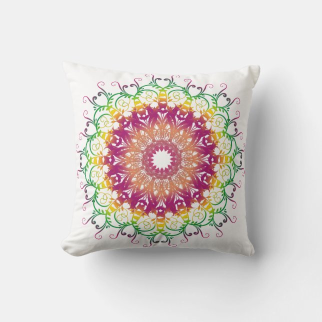 Almofada Mandala. floral étnico (Frente)