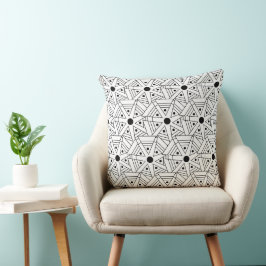 Almofada Mandala Geométrico em Preto e Branco
