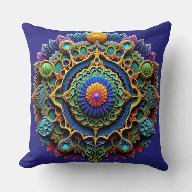 Almofada Mandala Ornamentada Decoração Boho (Frente)