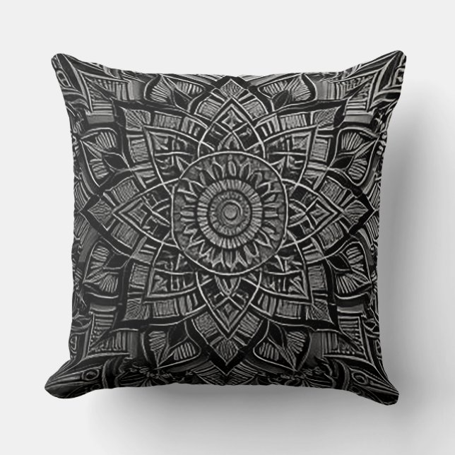 Almofada Mandala Prata (Frente)