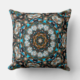 Almofada Mandala que parece uma cratera de cores brilhantes