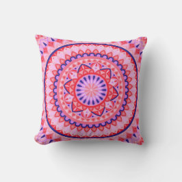 Almofada Mandala Rosa Boho Padrão Geométrico Vibrante Amor