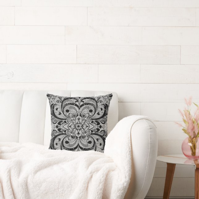 Almofada Mandala Sinfonia de Cores – Floral Psicodélico Ous (Sofá)