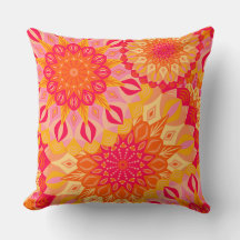 Mandala Sobreposta Laranja Rosa Amarelo