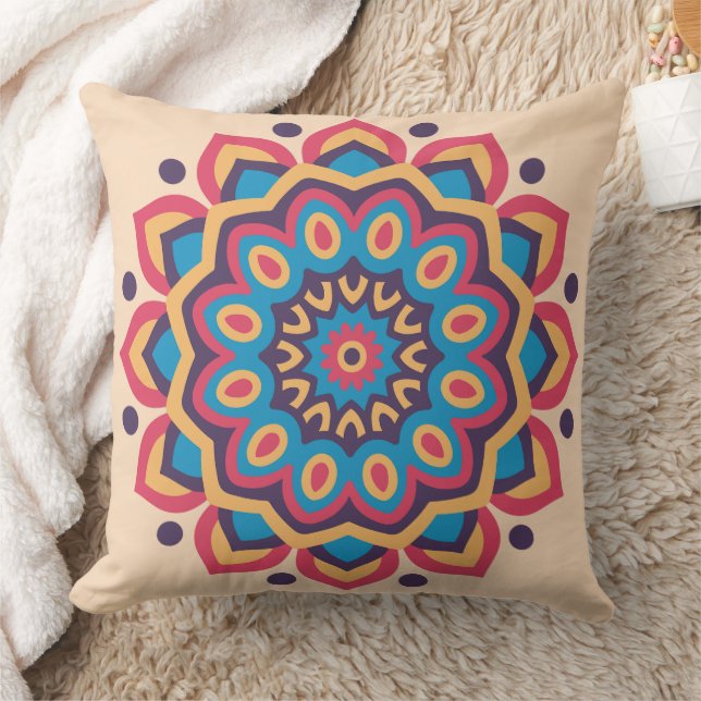 Almofada Mandala Vibrante em Hexcolor (Cobertor)