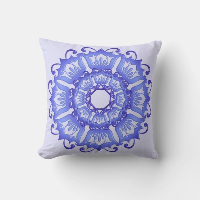 Almofada Mandala. violeta floral (Frente)