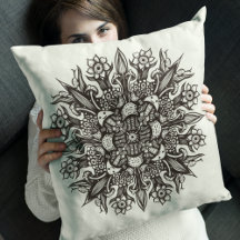 Mandalas de Cogumelos Psicotrópicos Preto e Branco