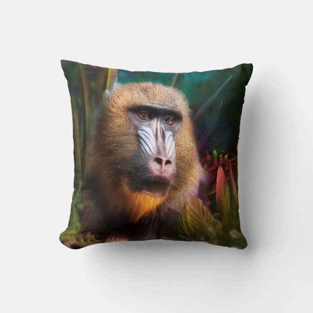 Almofada Mandril Baboon MASK NA JUNGLE (Frente)