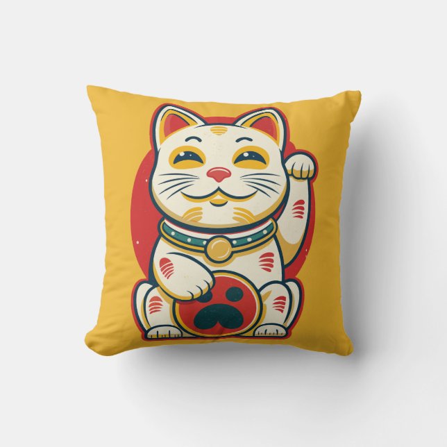 Almofada Maneki Neko - Gato Sortudo (Frente)