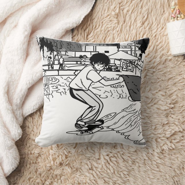 Almofada Manobras de Skate - Jovem Skatista (Cobertor)