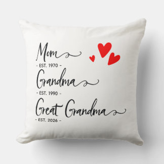 Almofada Manta Personalizada do Ano da Mamãe Avó Bisavó na 