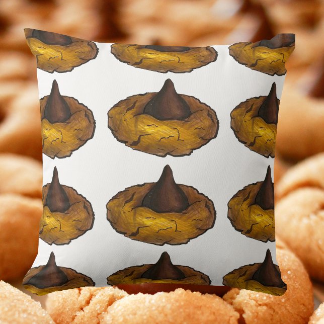 Almofada Manteiga de amendoim Chocolate Flor Cookies Assar  (Peanut butter cookie pillow)