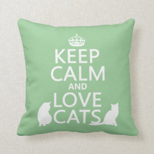 Almofada Mantenha a calma e ame gatos