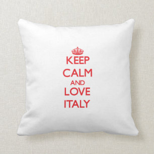 Almofada Mantenha a calma e ame Italia