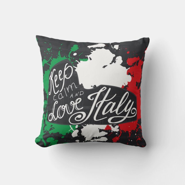 Almofada Mantenha a calma e ame Italia (Frente)